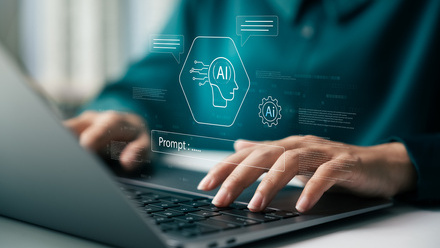 woman using AI